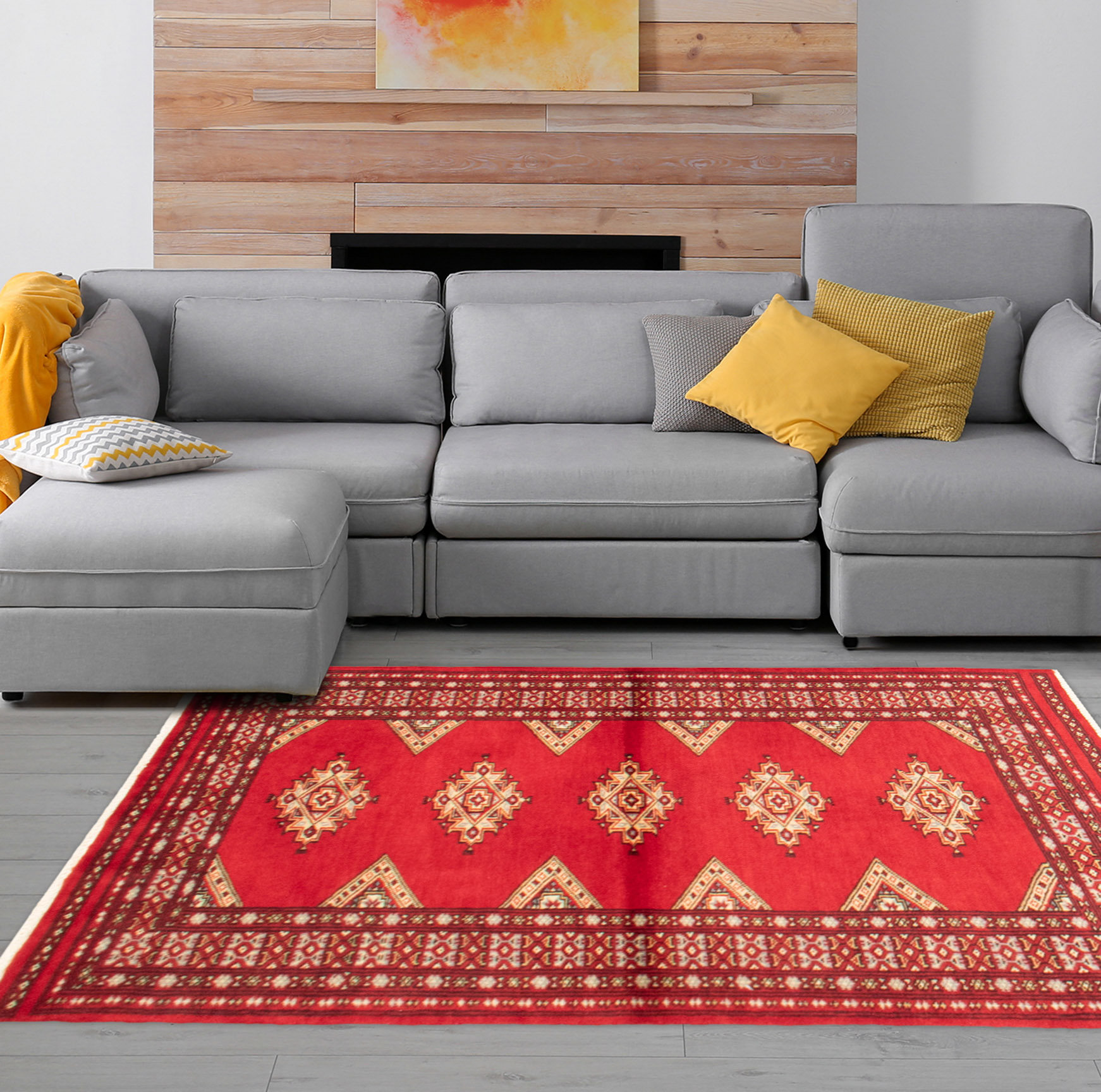 Isabelline Malci Peshawar Bokhara Dark Red Rug 3'0