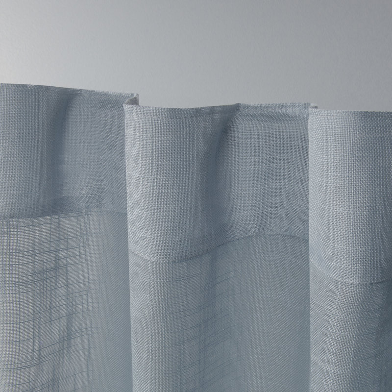 Paire de rideaux semi-transparents Leon, l 54 po x L 108 po, Bleu
