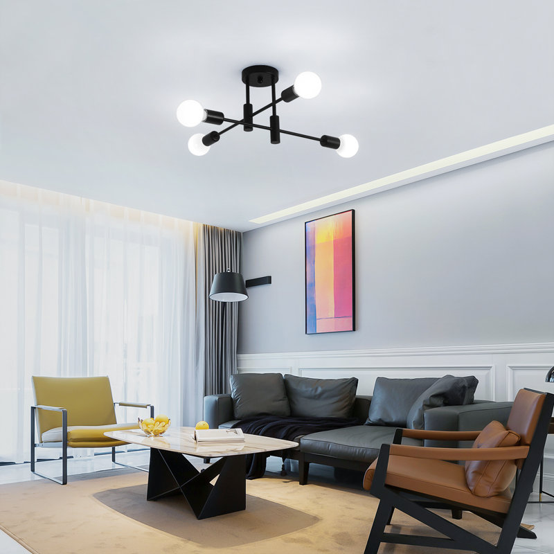Coblitz 4 - Light Dimmable Sputnik Sphere Chandelier, Black