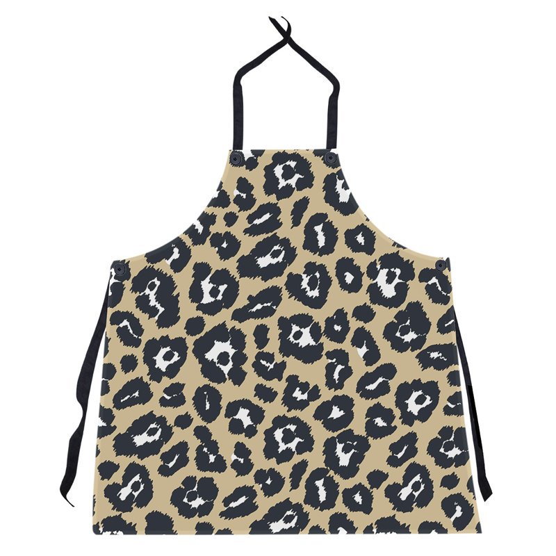 Animal Print Bib Apron, Beige/Black/White