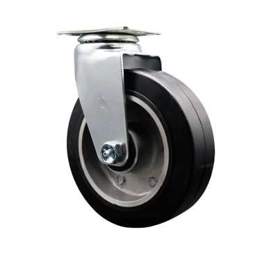 Rubber on Aluminum Swivel Caster with Roller Bearing