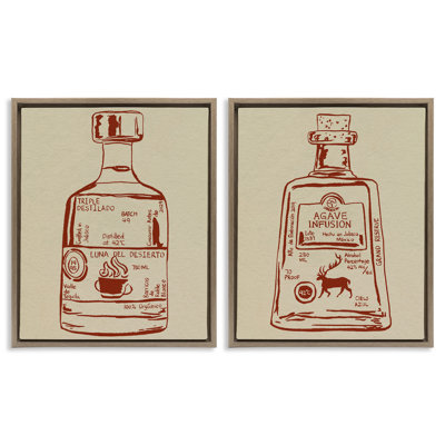 Ensemble de 2 cadres flottants Liquor Bottle Essence, design par Melissa Wang