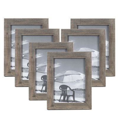 Aneeya Rustic Brown Wood Picture Frame - Set of 6