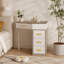 Bureau de coin en coin, bureau d'ordinateur avec 3 tiroirs de maquillage