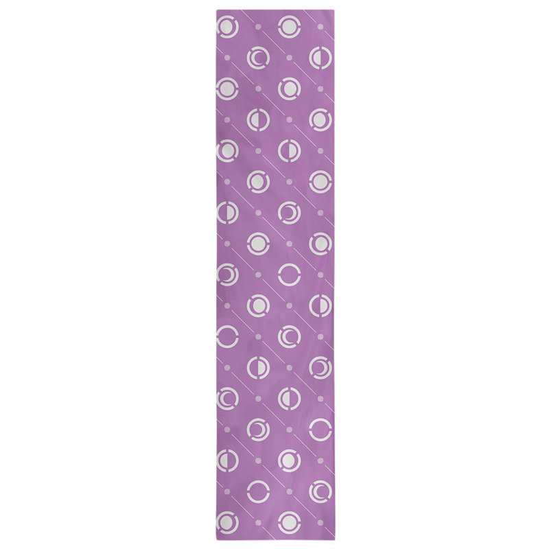 Classic Moon Phases Table Runner, 16" x 72", Violet/White