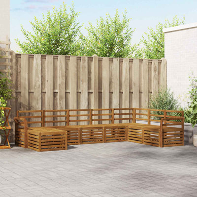  Sofa Sets Solid Acacia Wood Outdoor Sectional Garden Furniture Modern