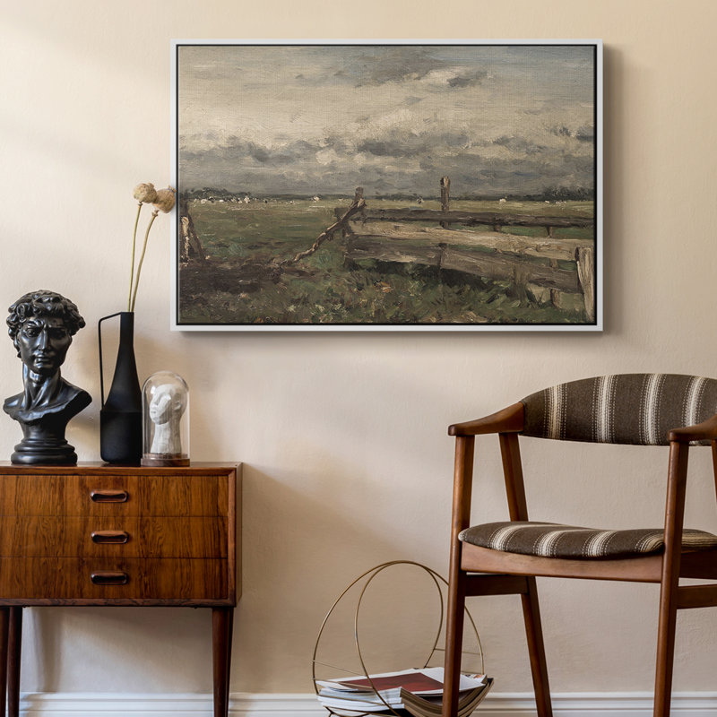 Paysage rétro - CM XXII - impression, Toile encadrée flottée blanche, H 17 po x l 25 po x P 2 po