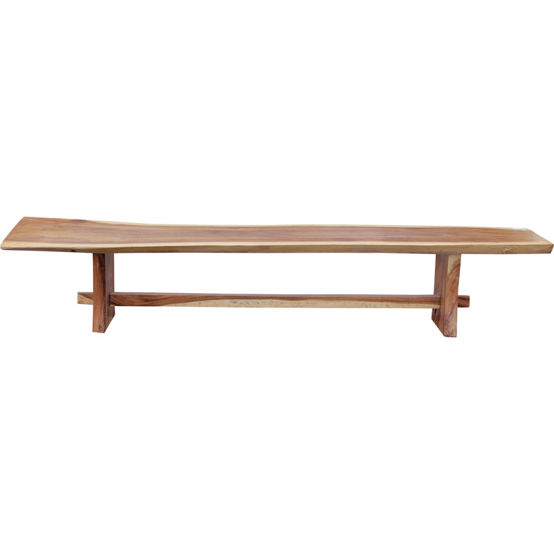 Banc en bois massif Cardoza, H 19 po x l 98 po x P 16 po