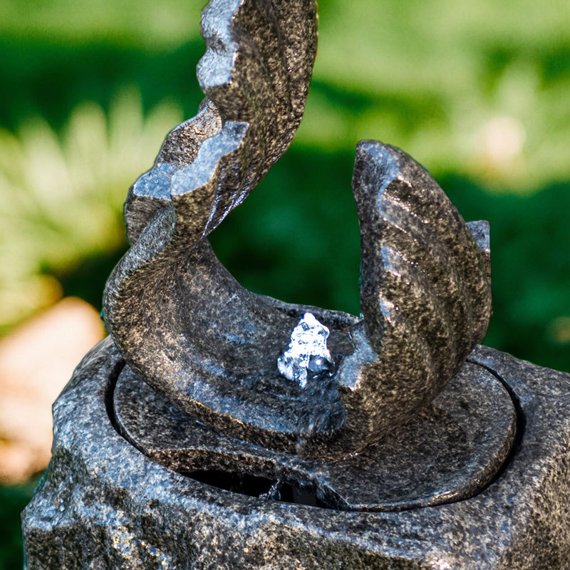 Modern Abstract Sculptural Freestanding Water Fountain, Black