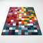 Tapis de corridor multicolore à blocs de couleurs géométriques (2,6 pi x 4,9 pi)
