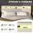 Headboard King Size White with Storage, LED Lights, USB Ports & Power Outlets – High-Quality, Space-Saving Design-1319620271-1319620177