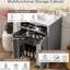 Meuble-lavabo moderne de 48 po comprenant un lavabo en céramique, une structure en bois massif et une tablette réglable en forme de U pour un lit double Essentials avec double lavabo, fonction silencieuse à fermeture en douceur, articles de toilette à tiroir rabattable-1004515982