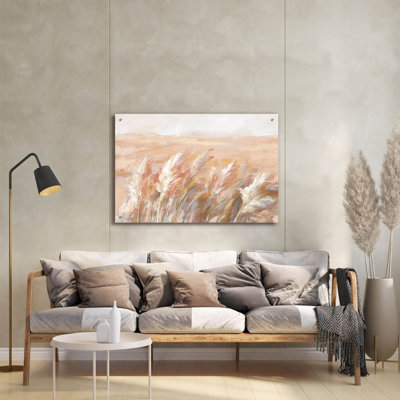 «Terracotta Prairie Grasses» par Danhui Nai, art mural en verre acrylique