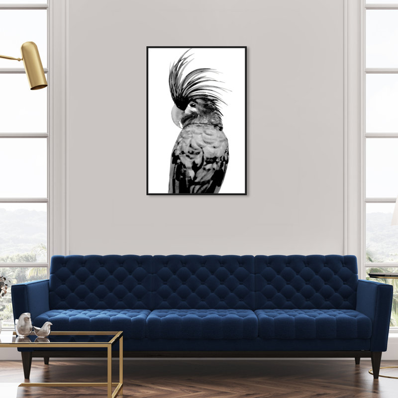 Animaux, cacatoès - Impression sur toile, Toile avec cadre noir, H 36 po x l 24 po