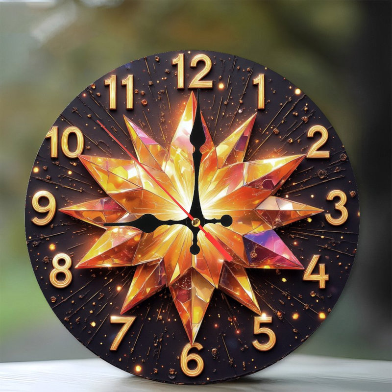 Clock Numbers Glowing Star