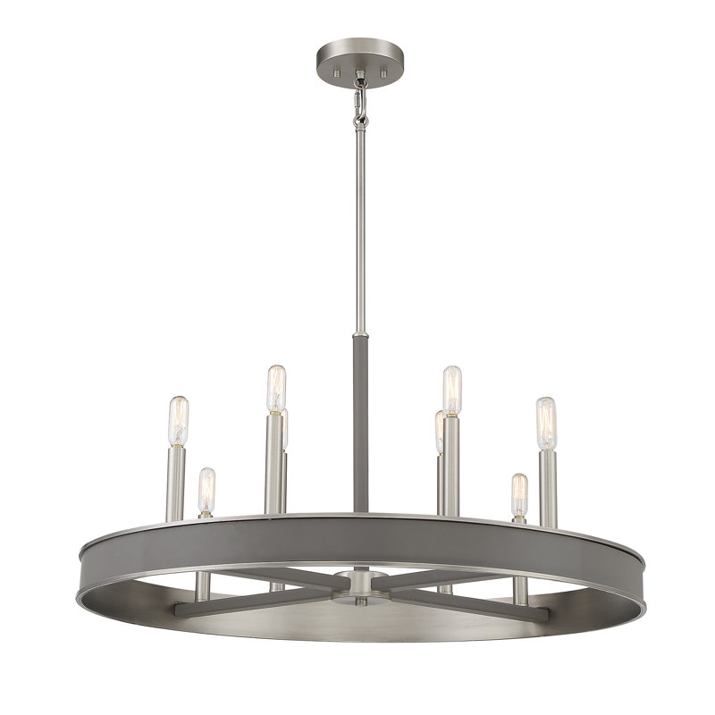 Lustre 8 lumières Padrino, Nickel