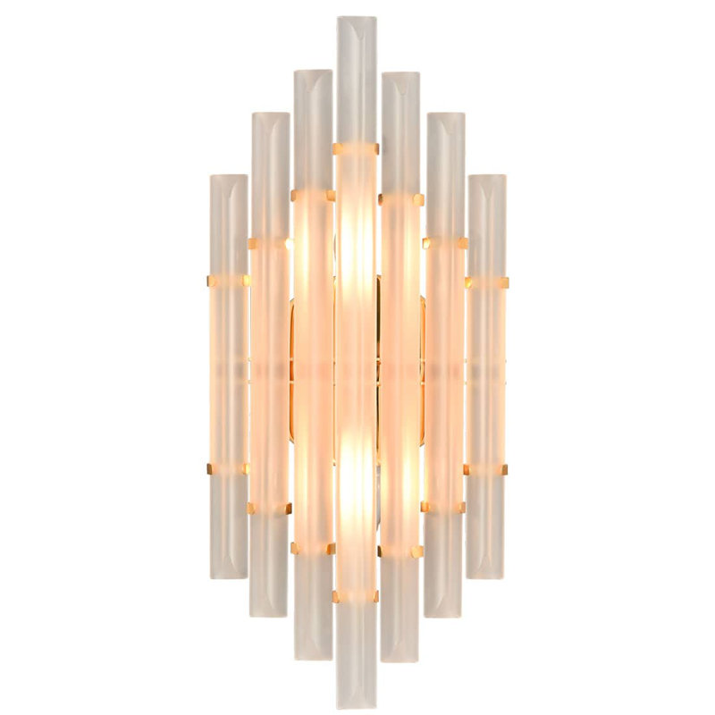 Derica Flush Mounted Sconce, Brass, White