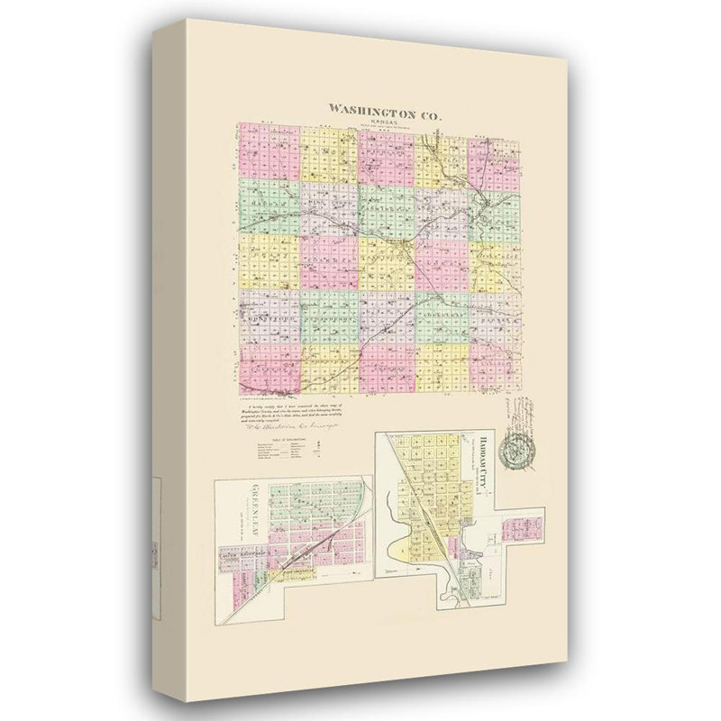 Art sur toile tendue Lark Manor ™ Everts Gallery: Washington Kansas, Everts 1887, H 40 po x l 24 po