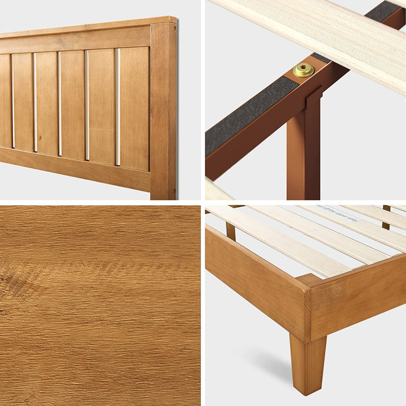 Lit plateforme en acier 37 po, Pin rustique