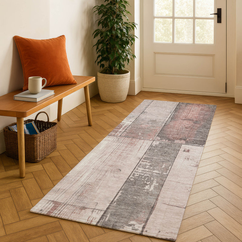 Premium Machine Washable Crestover AMF1877 Geometric Rug, Runner 2'3" x 7'6"