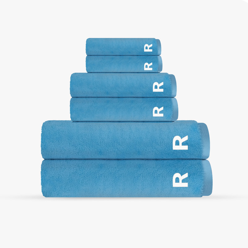 Monogrammed Cloer 6 pcs Turkish Towels Set, Seaglass, R