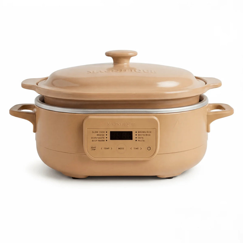 Magnifique cocotte mijoteuse programmable 8-en-1 avec pot d'argile 4QT Magnifique, Brown, 4
