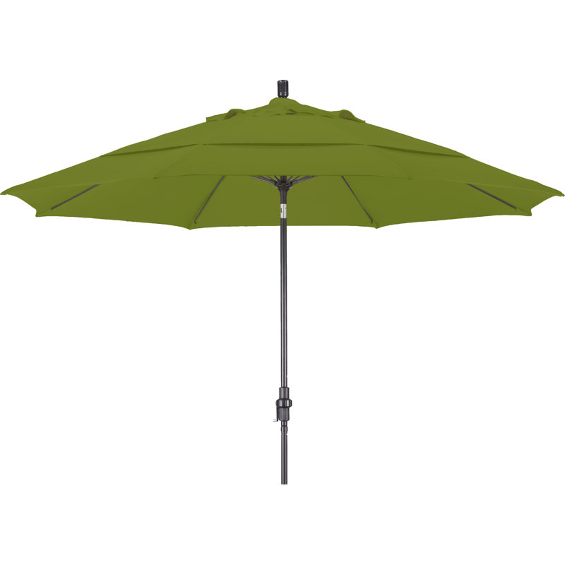 Parasol de marché 11 pi Leiker, Blanc mat, Toile Ginkgo Performance