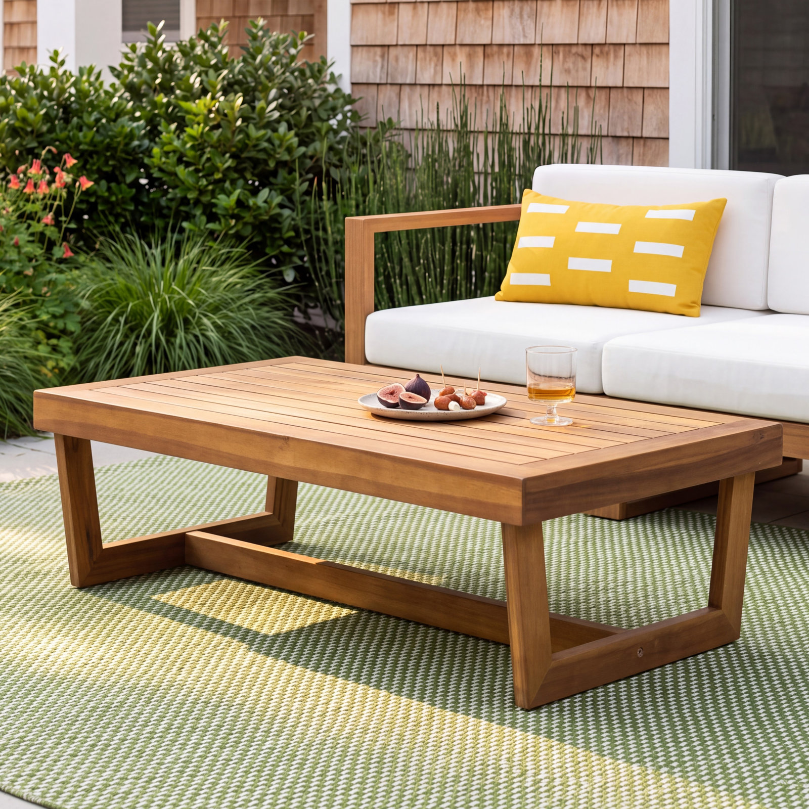 Louise 39.5 " Acacia Patio Table, Teak