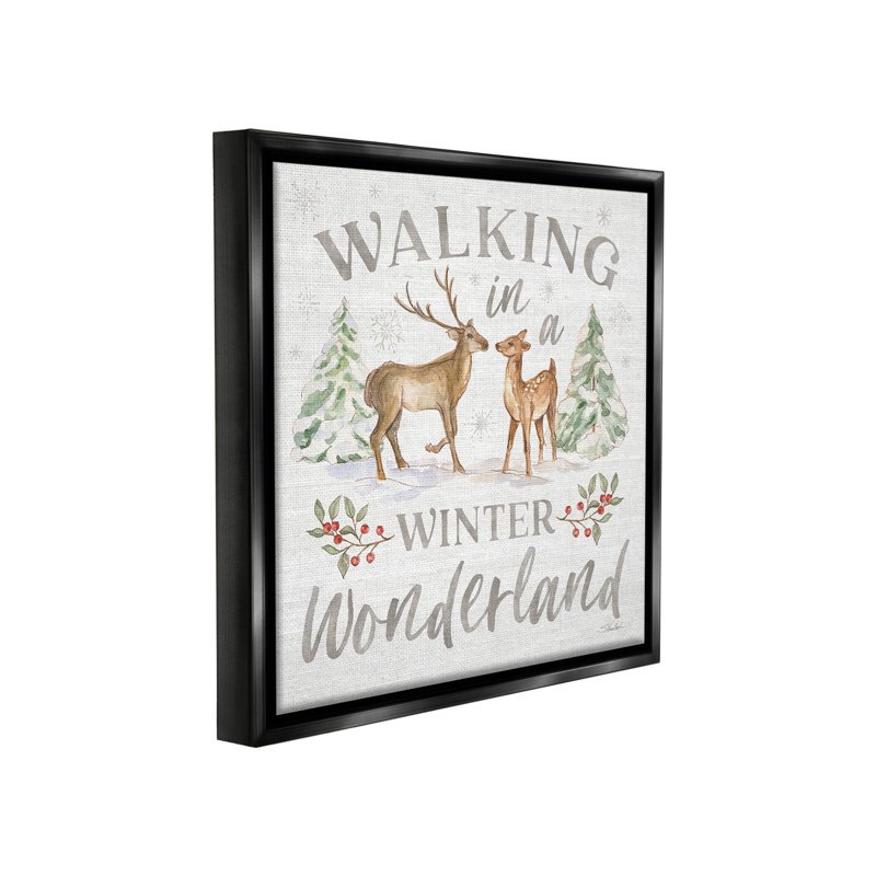 «Winter Wonderland Snow Scene» par Silvia Vassileva, reproduction sur toile flottante, Cadre flottant noir de jais