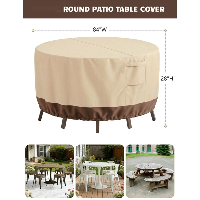 Patio Furniture Covers Waterproof, Outdoor Furniture Covers Waterproof Windproof With Padded Handles, Heavy Duty 600D Oxford Outdoor Table Chair Set Cover