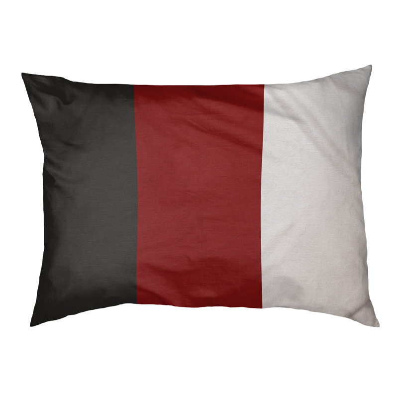 Coussin intérieur New England, Petit (l 28 po x P 18 po x H 6 po), Noir / milieu rouge