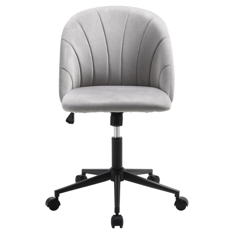 Torrin Velvet Office Chair, Grey