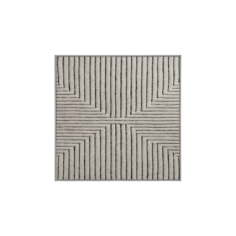 Tapis gris soyeux et moelleux, Carré 8 pi