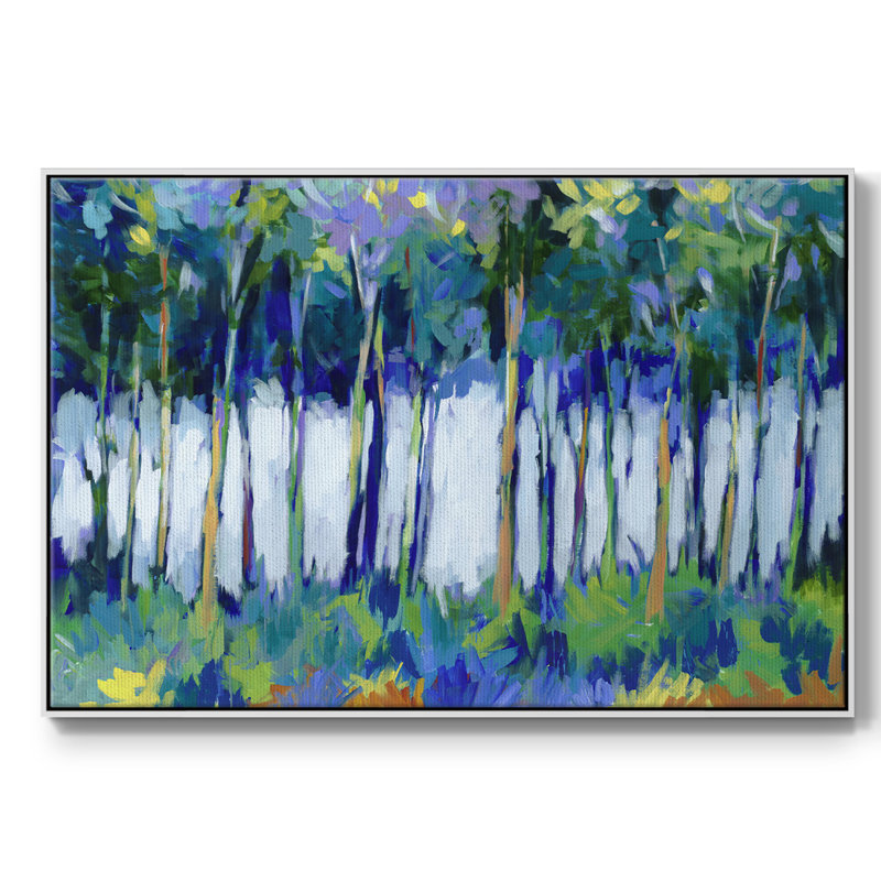 Lumière à travers les arbres, reproduction d'art sur toile, H 25 po x l 37 po x P 2 po, Blanc