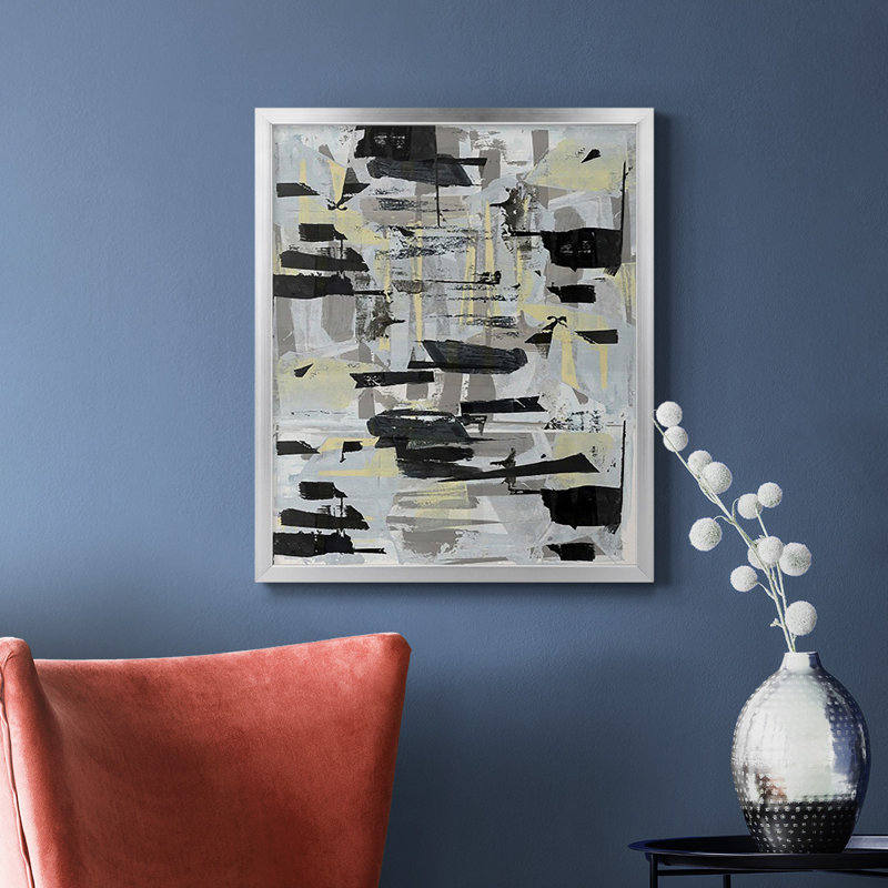 «Tiles & Texture Abstract Angles III», toile encadrée de qualité supérieure - prête à être accrochée, Argent