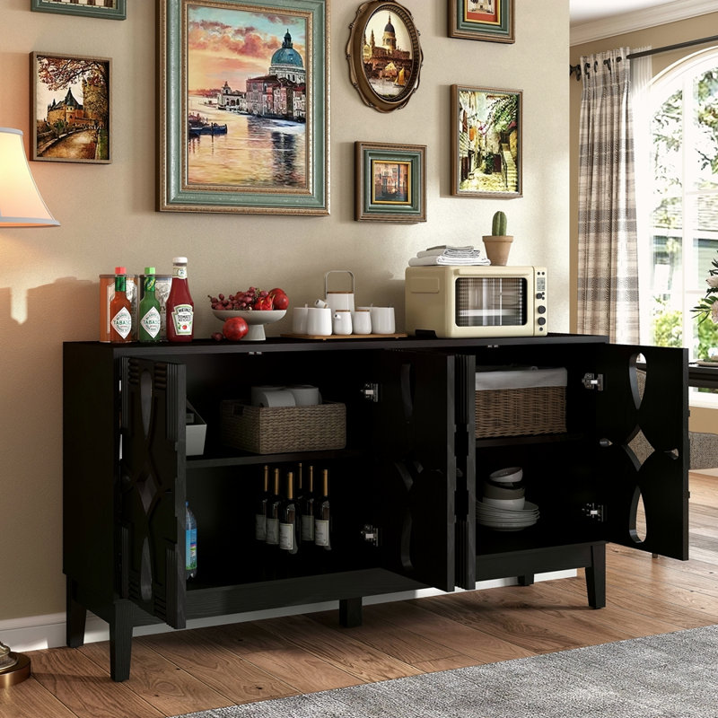 Buffet 60,5 "Mid Century, Noir