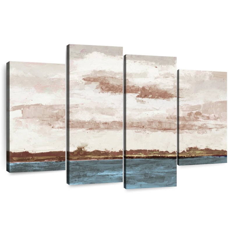 Avery, rivages nuageux et ciel rose, H 48 po x l 75 po