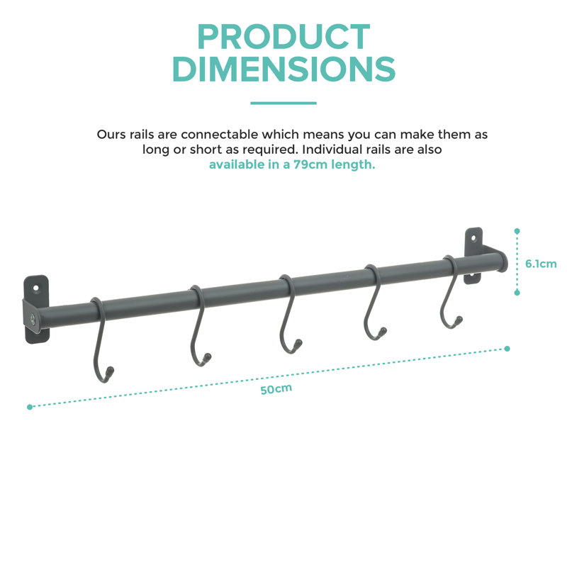 Woodside Plastic Cabinet Shelving Rack, Grey, 6.1cm H x 79cm W x 19cm D
