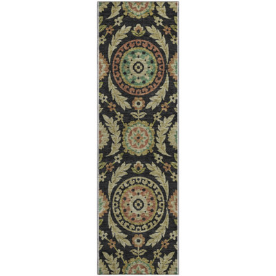 Premium Machine Washable Prisco Black Rug