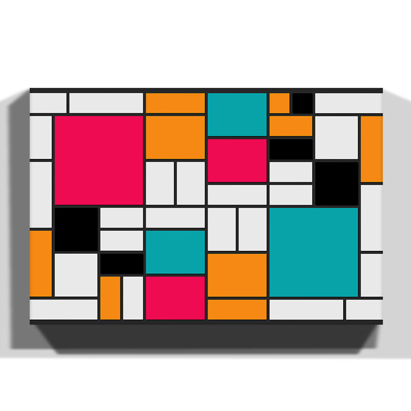 Style of Alternate - Wrapped Canvas, 70cm H x 100cm W x 3cm D, Pink/Orange/White