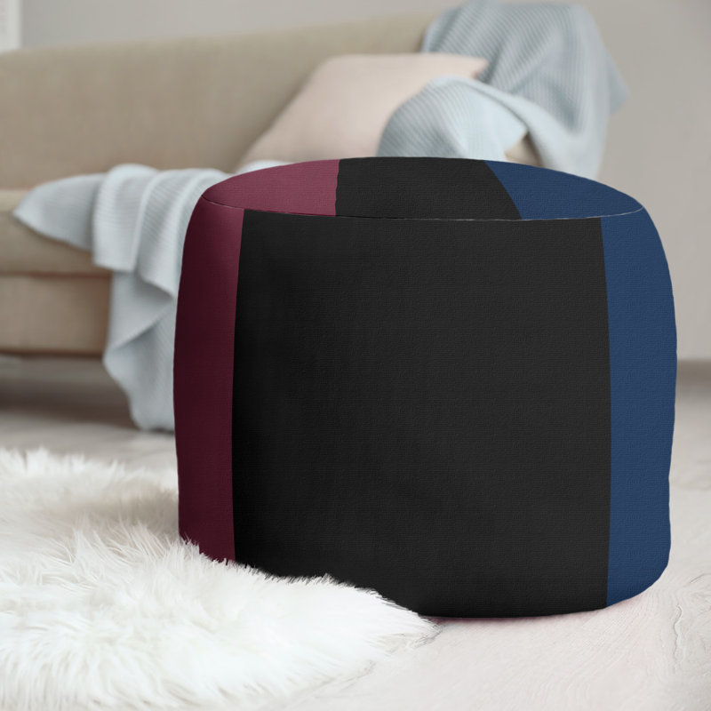 Repose-pieds repose-pieds rond 20,5" Cleveland, Vin / noir / bleu marine