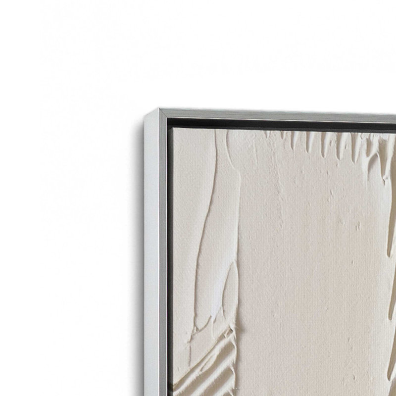 Neutral Brushstroke Harmony Canvas Print, 30.75" H x 20.75" W x 1.75" D, Polished Chrome Floater Framed