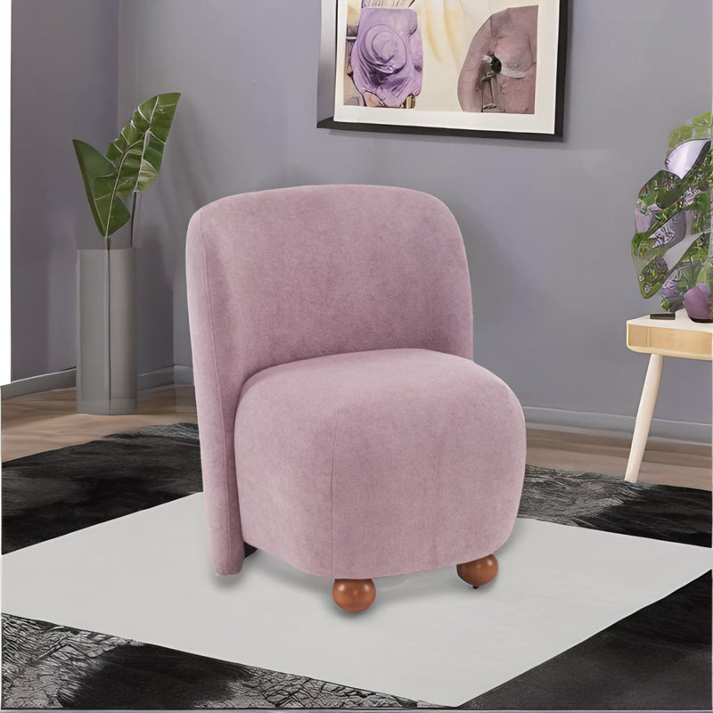 Low Back Accent Chair, Purple Polyester