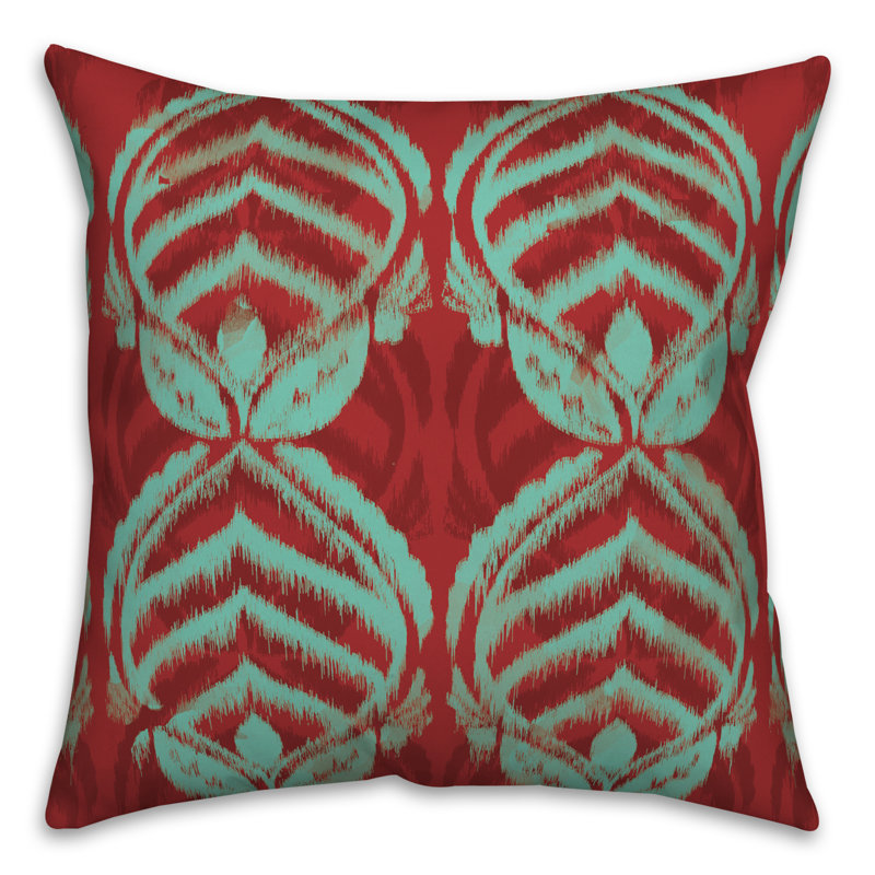 Housse et insert de coussin extérieur d'extérieur, Rouge / bleu sarcelle