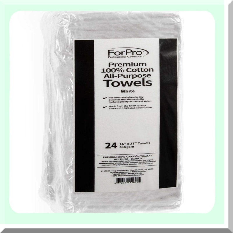 UltraSoft Pure Cotton Multi-Use Towels - 24 Pack, Ideal for Salon, Spa, Hotel, Gym - 16x27 Inches, White
