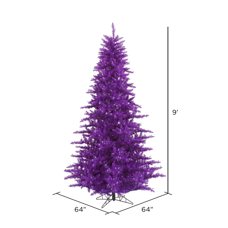 Sapin de Noël artificiel mauve, H 9 pi