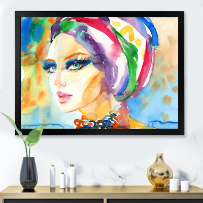 Portrait d'un mannequin élégant - décoration murale sur toile Glam