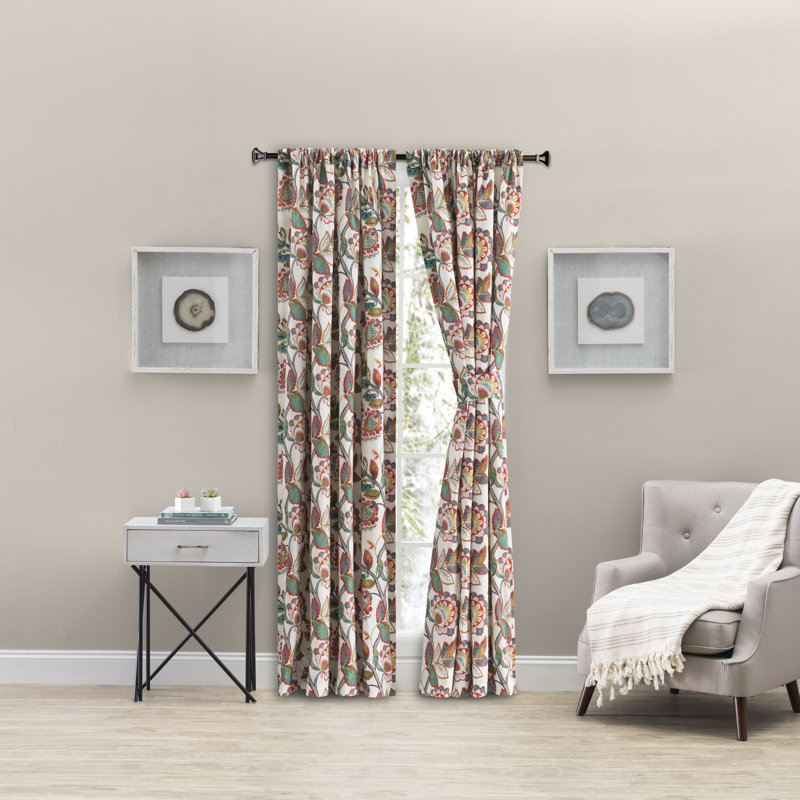 Hilmar 100% Cotton Room Darkening Curtain Pair, 50" W x 63" L, Multi