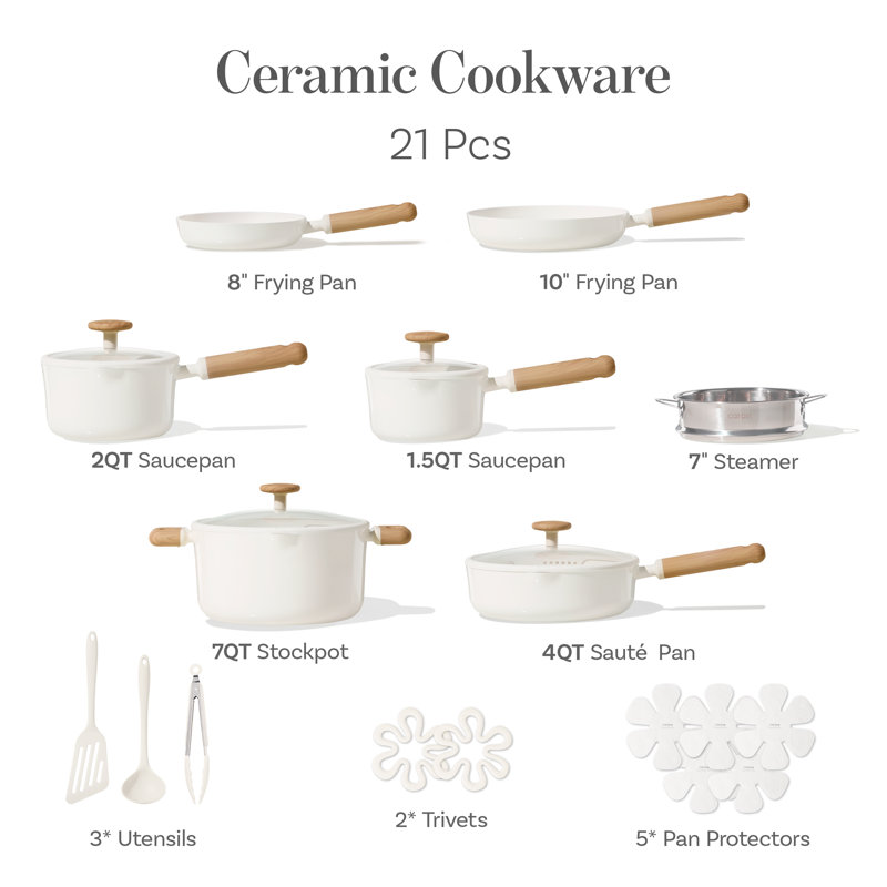 Ensemble de casseroles et de poêles 21 pièces CAROTE antiadhésives, batterie de cuisine à induction, ensemble de cuisine en aluminium