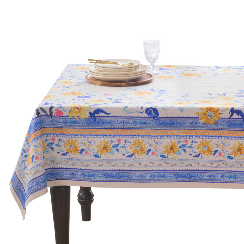 Maison d' Hermine Table Cloth Rectangle Table 100% Cotton 70 x 140 Inches Tablecloth Reusable Decorative for Dining Room Farmhouse Home Valentines Day Decorations Spring Summer - Girassol